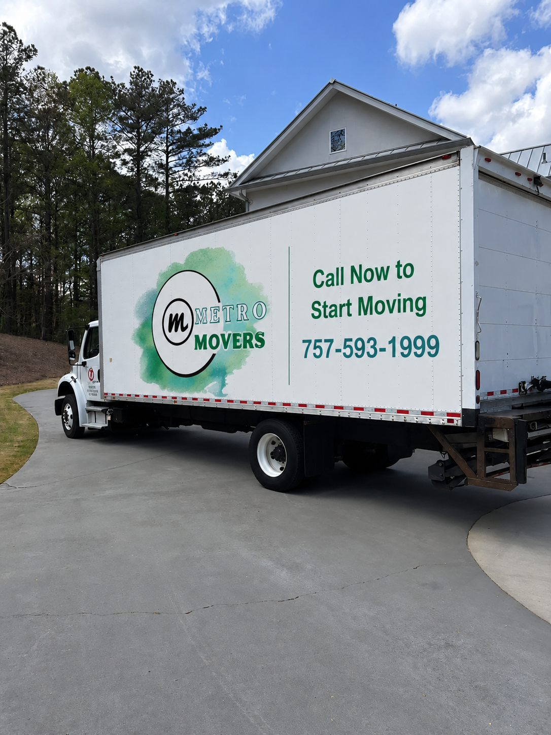 Metro Movers ATL moving truck with direct phone number